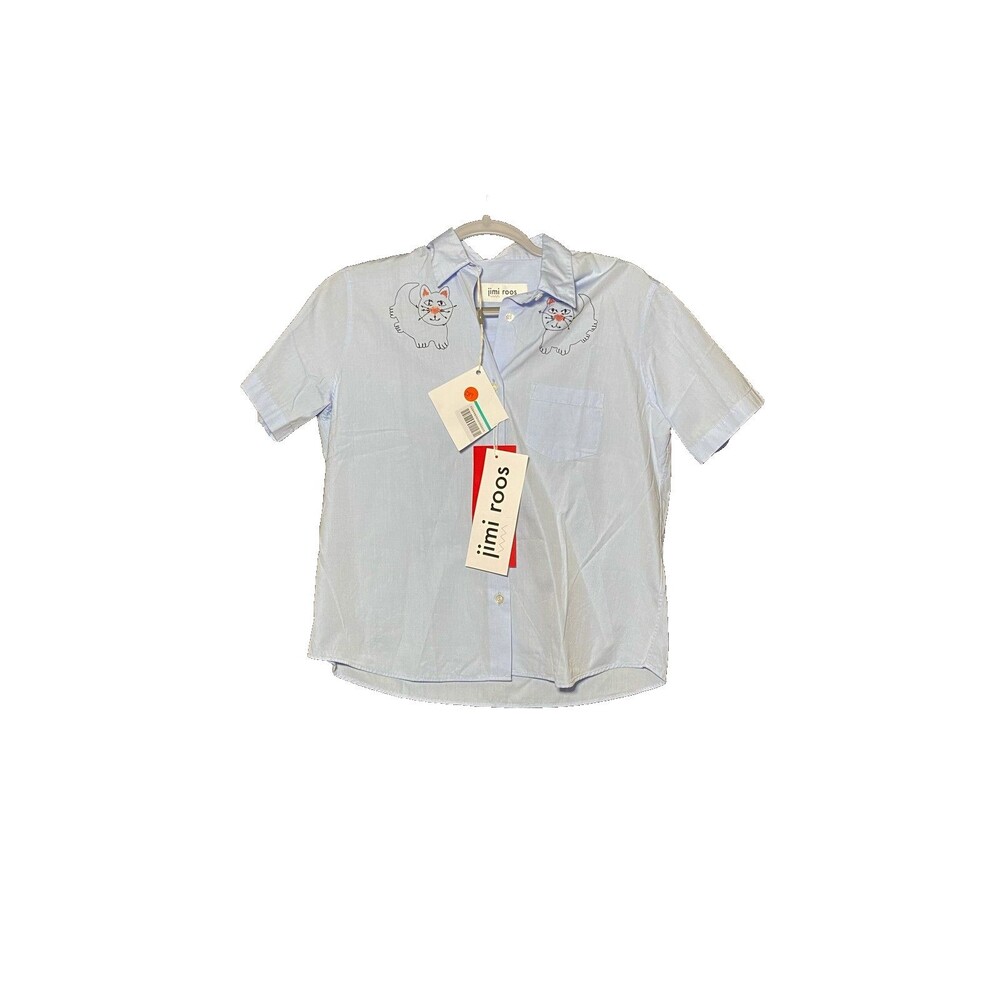 JIMI ROOS Women's Light Powder Blue Top L NWT - 25in Length, 3in Sleeve